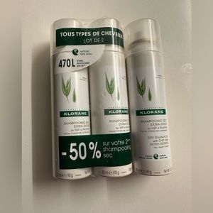 New never opened Klorane Dry Shampoo (3 cans, each 3.2oz)